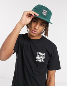 Сине-зеленая вельветовая кепка Obey-Зеленый