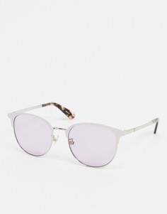 Солнцезащитные очки с круглыми стеклами Kate Spade-Серебряный