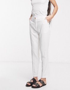 Льняные узкие брюки ASOS DESIGN ultimate-Белый