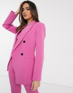 Розовый приталенный пиджак ASOS DESIGN