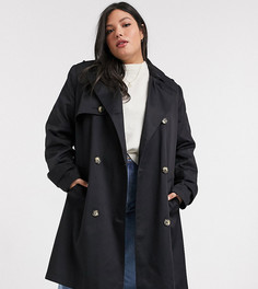 Черный тренч ASOS DESIGN Curve