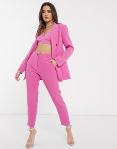 Розовые узкие брюки ASOS DESIGN-Розовый