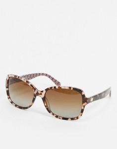 Солнцезащитные очки в крупной квадратной оправе Kate Spade-Коричневый