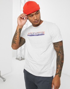 Светло-серая футболка с логотипом в стиле ретро Jack & Jones Originals-Серый