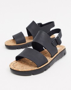 Черные кожаные сандалии Camper-Черный