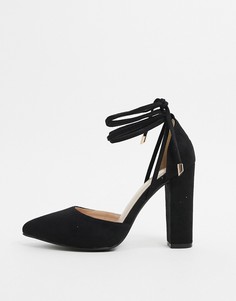 Черные туфли с завязками Glamorous-Черный