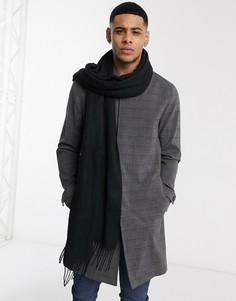 Черный шарф с бахромой ASOS DESIGN