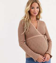 Ажурный джемпер с запахом ASOS DESIGN Maternity-Кремовый