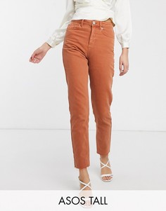 Джинсы рыжего цвета в винтажном стиле с необработанными краями ASOS DESIGN Tall Ritson-Красный
