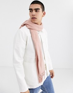 Светло-розовый шарф с отделкой кисточками ASOS DESIGN