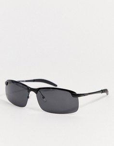 Матовые черные солнцезащитные очки ASOS DESIGN-Черный