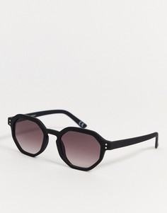 Солнцезащитные очки с черной матовой оправой и затемненными стеклами ASOS DESIGN-Черный