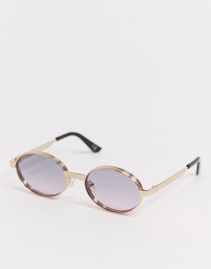 Овальные солнцезащитные очки с фиолетовым стеклами ASOS DESIGN-Фиолетовый