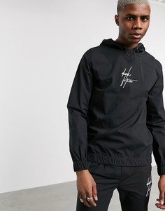 Oversized-худи из нейлона с логотипом ASOS DESIGN x Dark Future-Черный