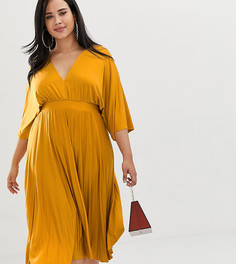 Платье-кимоно миди эксклюзивно для ASOS DESIGN Curve-Желтый