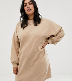 Трикотажное платье ASOS DESIGN Curve-Бежевый