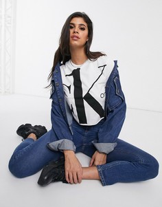 Футболка с большим логотипом Calvin Klein Jeans CK1-Белый