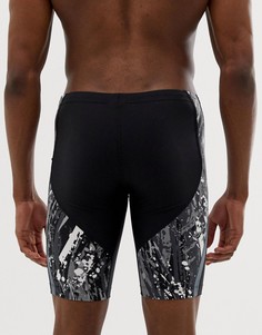 Черные шорты для плавания с принтом брызг Nike Swimming jammer NESS9002-001-Черный