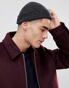 Темно-серая шапка-бини ASOS DESIGN-Серый