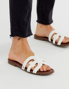 Белые сандалии с перекрестными ремешками Sam Edelman-Белый