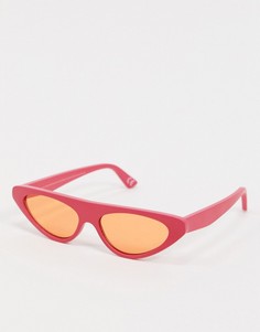 Ярко-розовые очки "кошачий глаз" с плоским верхом ASOS DESIGN-Розовый