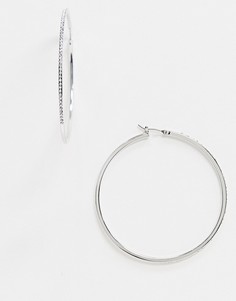 Серебристые большие серьги-кольца ALDO-Серебряный