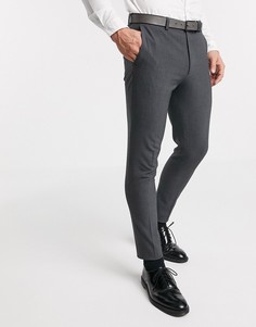 Темно-серые супероблегающие брюки ASOS DESIGN-Серый