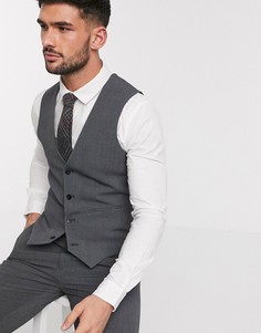 Темно-серый супероблегающий жилет ASOS DESIGN