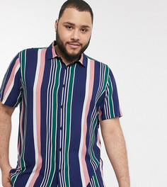 Рубашка классического кроя в синюю и розовую полоску от комплекта ASOS DESIGN Plus-Темно-синий