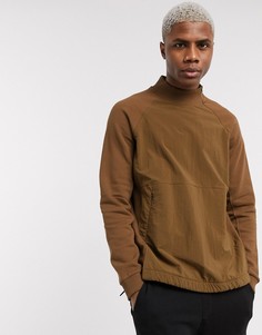 Коричневый свободный свитшот с высоким воротом ASOS DESIGN