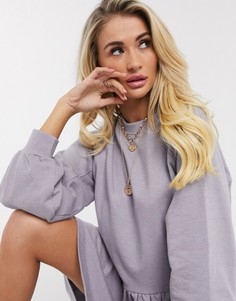 Свободное трикотажное платье лавандового цвета Missguided-Фиолетовый