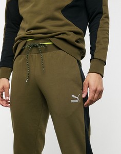 Джоггеры цвета хаки Puma TFS-Зеленый