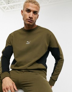 Свитшот цвета хаки Puma TFS-Зеленый