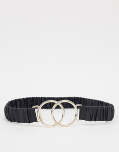 Черный ремень со сборками ASOS DESIGN