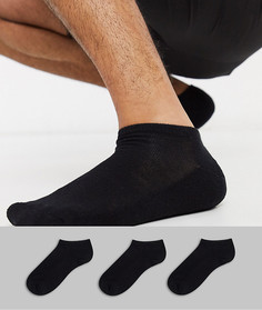 Набор из 3 пар черных носков до щиколотки Brave Soul-Черный