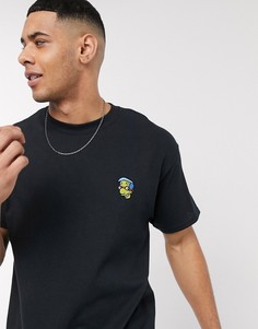 Черная oversized-футболка с вышивкой New Look-Черный