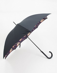 Зонт с цветочным принтом Fulton-Черный