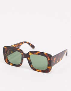 Квадратные солнцезащитные очки в черепаховой оправе New Look-Коричневый