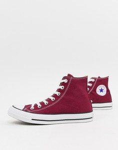Бордовые высокие кеды Converse Chuck Taylor All Star-Красный