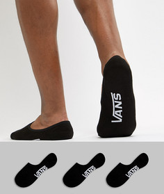 Набор из 3 пар черных ультракоротких носков Vans Classic VXTTBLK-Черный