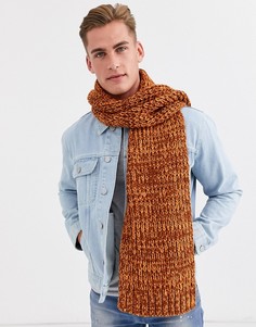Вязаный шарф ASOS DESIGN-Оранжевый