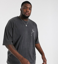 Oversized-футболка с принтом и логотипом ASOS DESIGN x Dark Future Plus-Черный