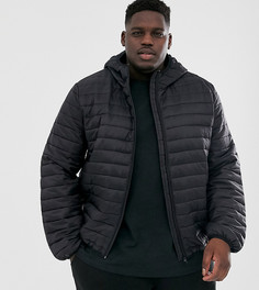 Черный легкий пуховик с капюшоном ASOS DESIGN Plus