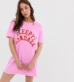 Пижамная футболка ASOS DESIGN Tall Sundaze-Розовый