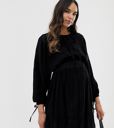 Платье мини с эластичной талией ASOS DESIGN Maternity-Черный
