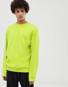 Ярко-зеленый oversize-свитшот ASOS DESIGN