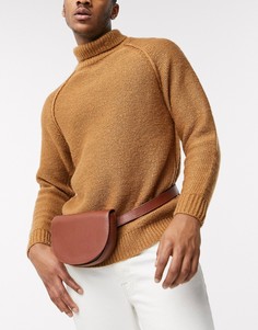 Коричневая сумка-кошелек на пояс из искусственной кожи ASOS DESIGN-Коричневый