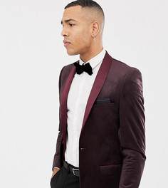 Красный бархатный блейзер с принтом Jacamo Tall