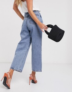 Голубые широкие джинсы Vero Moda-Синий