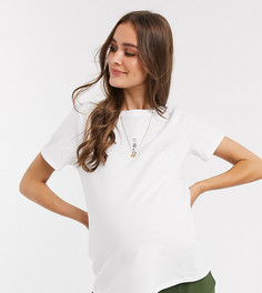 Футболка из органического хлопка с цветочной отделкой ASOS DESIGN Maternity-Белый